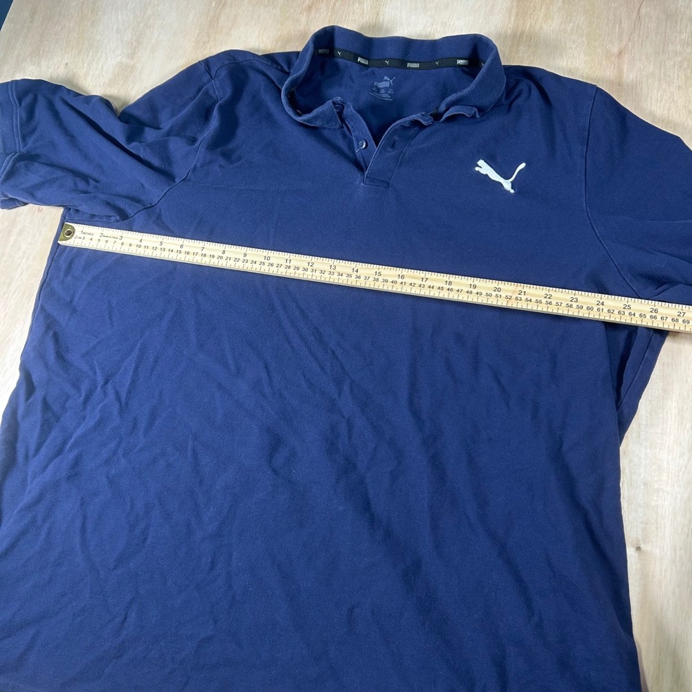 Puma Mens Navy Blue Short Sleeve Polo Shirt Big & Tall 4XLT Embroidered Logo - Picture 4 of 5